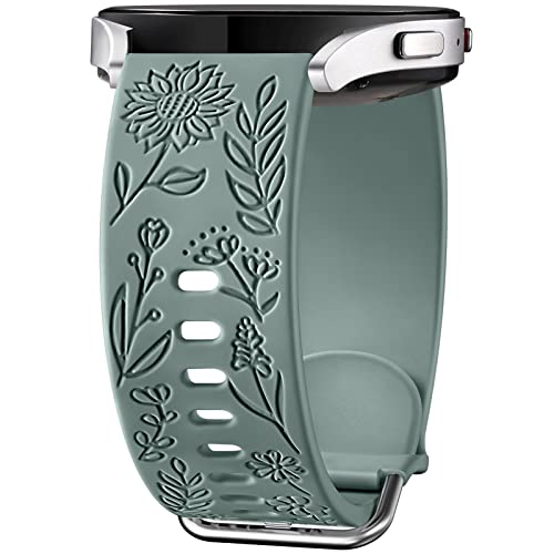 Armband mit Sonnenblumen-Gravur, kompatibel mit Samsung Galaxy Watch 7, 40 mm, 44 mm, Samsung Galaxy Watch 4/5, Armband für Damen und Herren, 20 mm, weiches Silikon-Ersatzarmband für Sport Armband mit Sonnenblumen-Gravur, kompatibel mit Samsung Galaxy Watch 7, 40 mm, 44 mm, Samsung Galaxy Watch 4/5, Armband für Damen und Herren, 20 mm, weiches Silikon-Ersatzarmband für Sport von SNBLK