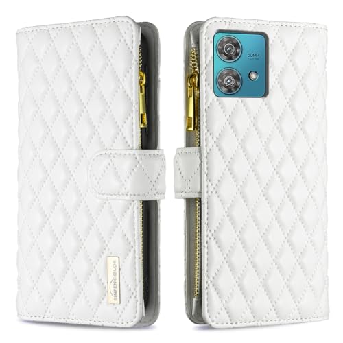 Premium Wallet Case für Motorola Edge 40 Neo Lederhülle Flip Folio PU Leder Geldbörsen-Etui Magnetverschluss 9 Fächern Karten Hülle mit Ständer Stoßfest für Motorola Edge 40 Neo Handyhülle,Weiß Premium Wallet Case für Motorola Edge 40 Neo Lederhülle Flip Folio PU Leder Geldbörsen-Etui Magnetverschluss 9 Fächern Karten Hülle mit Ständer Stoßfest für Motorola Edge 40 Neo Handyhülle,Weiß von SNCLET