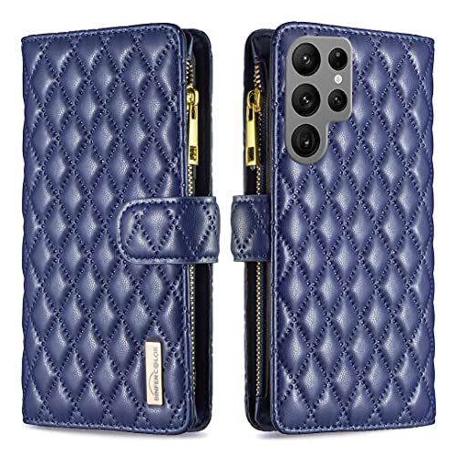 Premium Wallet Case für Samsung Galaxy S25 Ultra Handyhülle Flip Folio Case PU Leder Geldbörsen-Etui Schutzhülle Magnetverschluss 9 Fächern Karten Hülle Stoßfest für Samsung S25 Ultra Cover,Blau Premium Wallet Case für Samsung Galaxy S25 Ultra Handyhülle Flip Folio Case PU Leder Geldbörsen-Etui Schutzhülle Magnetverschluss 9 Fächern Karten Hülle Stoßfest für Samsung S25 Ultra Cover,Blau von SNCLET