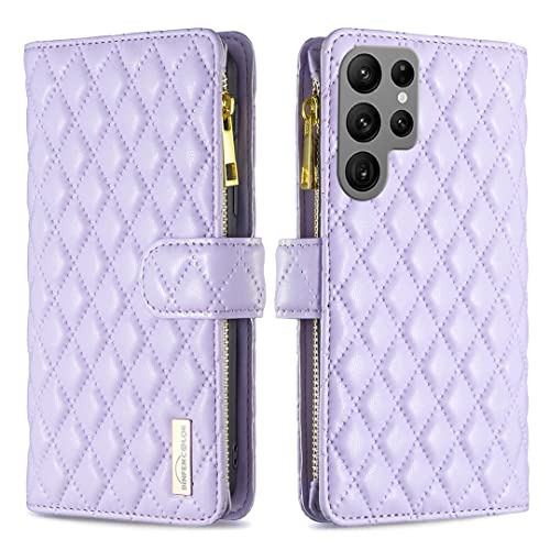 Premium Wallet Case für Samsung Galaxy S25 Ultra Klapphülle Flip Folio PU Leder Geldbörsen-Etui Schutzhülle Magnetverschluss 9 Fächern Karten Ständer Stoßfest für Samsung S25 Ultra Cover,Violett Premium Wallet Case für Samsung Galaxy S25 Ultra Klapphülle Flip Folio PU Leder Geldbörsen-Etui Schutzhülle Magnetverschluss 9 Fächern Karten Ständer Stoßfest für Samsung S25 Ultra Cover,Violett von SNCLET