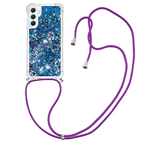 SNCLET Bling Quicksand Hülle für Samsung Galaxy A25 5G Hülle mit Band,Silikon Transparent Stoßfest mit Kordel zum Umhängen Lanyard Necklace Hülle mit Glitzer Treibsand für Samsung A25 5G,Blau SNCLET Bling Quicksand Hülle für Samsung Galaxy A25 5G Hülle mit Band,Silikon Transparent Stoßfest mit Kordel zum Umhängen Lanyard Necklace Hülle mit Glitzer Treibsand für Samsung A25 5G,Blau von SNCLET
