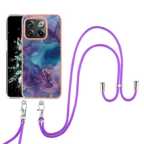SNCLET Cover für OnePlus 10T 5G Handyhülle mit Band Necklace Handy Kette TPU Edges PC Hülle mit Lanyard Protective Case Stoßfest Schutzhülle Case für OnePlus 10T 5G/Ace Pro,Violett Blau Marmor SNCLET Cover für OnePlus 10T 5G Handyhülle mit Band Necklace Handy Kette TPU Edges PC Hülle mit Lanyard Protective Case Stoßfest Schutzhülle Case für OnePlus 10T 5G/Ace Pro,Violett Blau Marmor von SNCLET