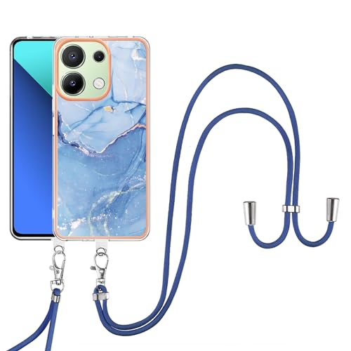 SNCLET Cover für Redmi Note 13 4G Handyhülle mit Band Necklace Handy Kette TPU Edges PC Case Hülle mit Lanyard Protective Case Stoßfest Schutzhülle Case für Redmi Note 13 4G,Blau Marmor SNCLET Cover für Redmi Note 13 4G Handyhülle mit Band Necklace Handy Kette TPU Edges PC Case Hülle mit Lanyard Protective Case Stoßfest Schutzhülle Case für Redmi Note 13 4G,Blau Marmor von SNCLET
