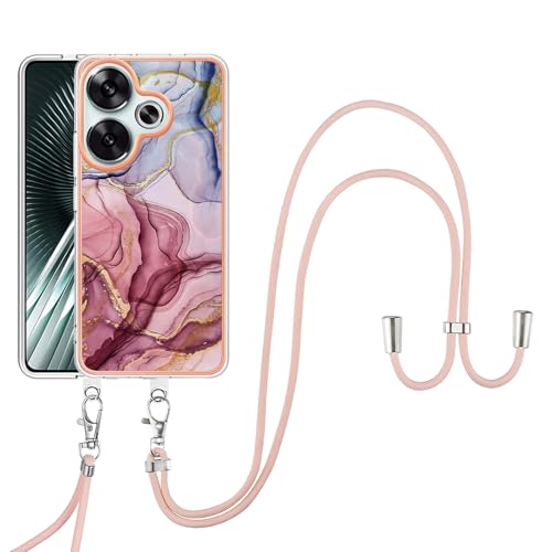 SNCLET Cover für Redmi Turbo 3 Handyhülle mit Umhängeband Silikon Bumper Case Lanyard Hülle Necklace Premium TPU Edges PC Hülle mit Band Protective Case für Redmi Turbo 3,Rot Marmor SNCLET Cover für Redmi Turbo 3 Handyhülle mit Umhängeband Silikon Bumper Case Lanyard Hülle Necklace Premium TPU Edges PC Hülle mit Band Protective Case für Redmi Turbo 3,Rot Marmor von SNCLET