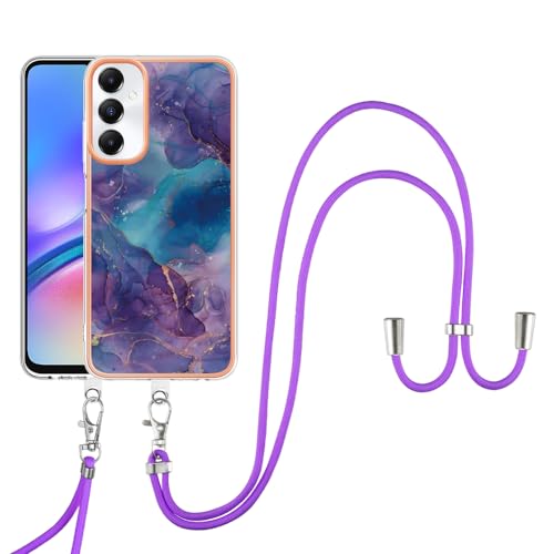 SNCLET Cover für Samsung Galaxy A05s Handyhülle mit Band Necklace Handy Kette TPU Edges PC Case Galaxy A05s Hülle mit Lanyard Protective Stoßfest Schutzhülle für Samsung A05s,Violett Blau Marmor SNCLET Cover für Samsung Galaxy A05s Handyhülle mit Band Necklace Handy Kette TPU Edges PC Case Galaxy A05s Hülle mit Lanyard Protective Stoßfest Schutzhülle für Samsung A05s,Violett Blau Marmor von SNCLET