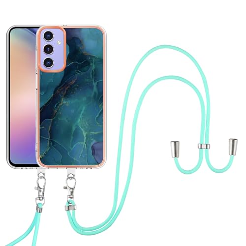 SNCLET Cover für Samsung Galaxy A15 5G Handyhülle mit Band Necklace Handy Kette TPU Edges PC Case Galaxy A15 5G Hülle mit Lanyard Stoßfest Schutzhülle für Samsung A15 5G,Grün Marmor SNCLET Cover für Samsung Galaxy A15 5G Handyhülle mit Band Necklace Handy Kette TPU Edges PC Case Galaxy A15 5G Hülle mit Lanyard Stoßfest Schutzhülle für Samsung A15 5G,Grün Marmor von SNCLET