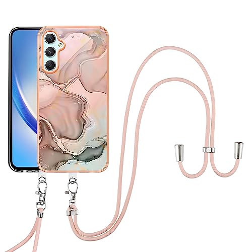 SNCLET Cover für Samsung Galaxy A25 5G Handyhülle mit Umhängeband Handykette Case Galaxy A25 5G Lanyard Hülle Necklace TPU Edges PC Hülle mit Band Protective Case für Samsung A25 5G,Rosa Marmor SNCLET Cover für Samsung Galaxy A25 5G Handyhülle mit Umhängeband Handykette Case Galaxy A25 5G Lanyard Hülle Necklace TPU Edges PC Hülle mit Band Protective Case für Samsung A25 5G,Rosa Marmor von SNCLET