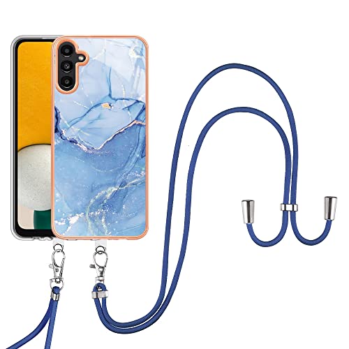 SNCLET Cover für Samsung Galaxy A35 5G Handyhülle mit Band Necklace Handy Kette TPU Edges PC Case Hülle mit Lanyard Protective Case Stoßfest Schutzhülle Case für Samsung Galaxy A35 5G,Blau Marmor SNCLET Cover für Samsung Galaxy A35 5G Handyhülle mit Band Necklace Handy Kette TPU Edges PC Case Hülle mit Lanyard Protective Case Stoßfest Schutzhülle Case für Samsung Galaxy A35 5G,Blau Marmor von SNCLET