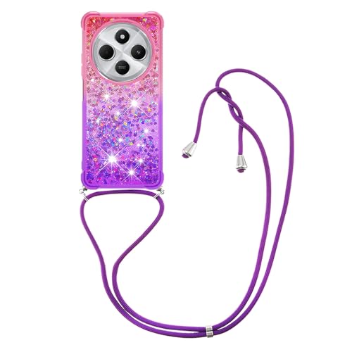 SNCLET Hülle für Redmi 14C Handyhülle Bling Quicksand Smartphone Necklace Hülle mit Band Lanyard Silikon Hülle Flüssiges Treibsand Protective Case für Redmi 14C,Pink Lila SNCLET Hülle für Redmi 14C Handyhülle Bling Quicksand Smartphone Necklace Hülle mit Band Lanyard Silikon Hülle Flüssiges Treibsand Protective Case für Redmi 14C,Pink Lila von SNCLET
