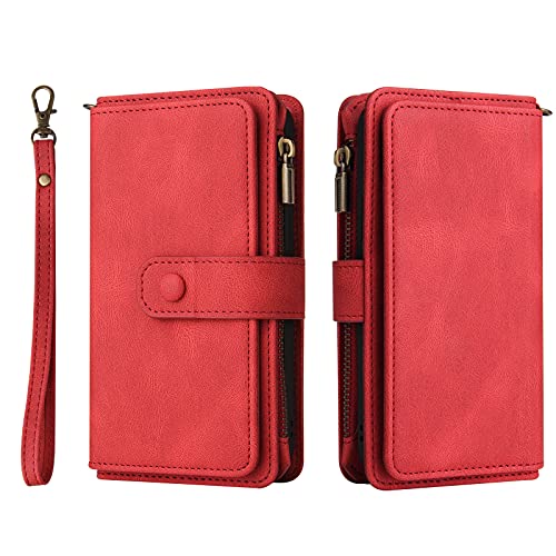 SNCLET Wallet Case für Redmi Note 10 Pro Schutzhülle PU Leder Flip Case Geldbörsen-Etui Schutzhülle Multifunktion mit 15 Fächern Karten Lederhülle für Redmi Note 10 Pro Phone Case,Rot SNCLET Wallet Case für Redmi Note 10 Pro Schutzhülle PU Leder Flip Case Geldbörsen-Etui Schutzhülle Multifunktion mit 15 Fächern Karten Lederhülle für Redmi Note 10 Pro Phone Case,Rot von SNCLET