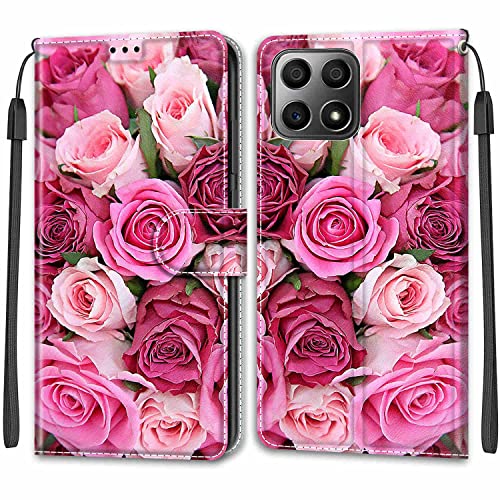 SNCLET für Honor X8a Hülle Leder PU Brieftasche Handyhülle Kartenfächer Hülle mit Ständer Magnetverschluss Etui Protective Shockproof Anti-Scratch Schutz Klapphülle für Honor X8a,Pinke Rose SNCLET für Honor X8a Hülle Leder PU Brieftasche Handyhülle Kartenfächer Hülle mit Ständer Magnetverschluss Etui Protective Shockproof Anti-Scratch Schutz Klapphülle für Honor X8a,Pinke Rose von SNCLET