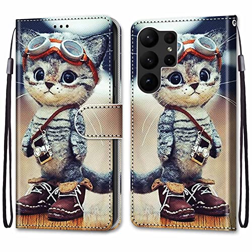 SNCLET für Samsung Galaxy S23 Ultra Phone Case PU Leder Hülle Galaxy S23 Ultra Brieftasche Kartenfächern Magnetholster Stoßfest Anti-Scratch Handy Schutzhülle für Samsung S23 Ultra,Cartoon Katze SNCLET für Samsung Galaxy S23 Ultra Phone Case PU Leder Hülle Galaxy S23 Ultra Brieftasche Kartenfächern Magnetholster Stoßfest Anti-Scratch Handy Schutzhülle für Samsung S23 Ultra,Cartoon Katze von SNCLET