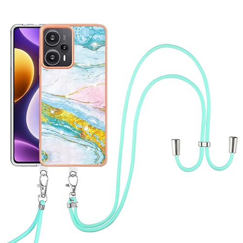 SNCLET für Xiaomi Poco F5 Handyhülle mit Band Slim mit Abnehmbar Necklace Hülle Stossfest Bumper Cover Handykette TPU Edges Lanyard Case Schutzhülle für Xiaomi Poco F5 Phone Case,Golden Blue SNCLET für Xiaomi Poco F5 Handyhülle mit Band Slim mit Abnehmbar Necklace Hülle Stossfest Bumper Cover Handykette TPU Edges Lanyard Case Schutzhülle für Xiaomi Poco F5 Phone Case,Golden Blue von SNCLET