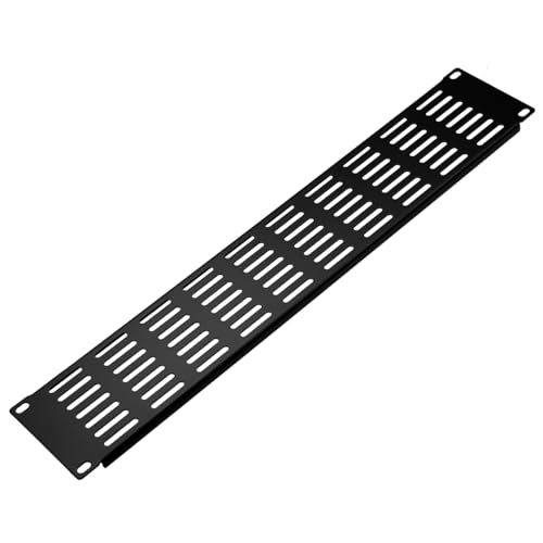 SNDLINK 4 Stück belüftete Blindblende/horizontales Loch für 48,3 cm Server-Rack-Schrank oder Gehäuse, Metall-Rack-Montage-Füllplatte (2U, 1 Packung belüftete Blende) von SNDLINK
