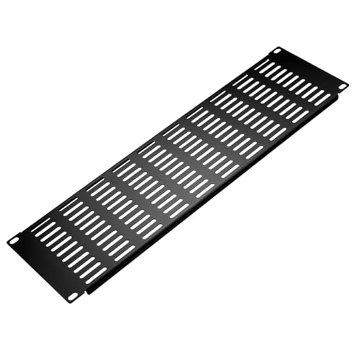 SNDLINK 4 Stück belüftete Blindblende/horizontales Loch für 48,3 cm Server-Rack-Schrank oder Gehäuse, Metall-Rack-Montage-Füllplatte (3U, 1 Packung belüftete Blende) von SNDLINK