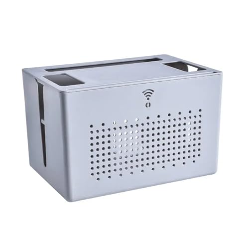 Router-Organisator Router Hohl Wärme Raum Box Lagerung Router Dissipation Box Lagerung Management Kabel Doppel-schicht Abnehmbare Für die Wanddekoration(Grey) von SNGUOQ