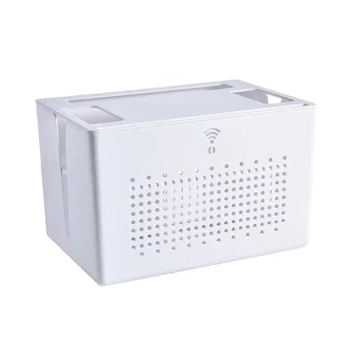 Router-Organisator Router Hohl Wärme Raum Box Lagerung Router Dissipation Box Lagerung Management Kabel Doppel-schicht Abnehmbare Für die Wanddekoration(WHITE) von SNGUOQ