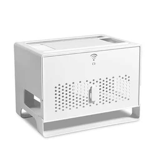 Router-Organisator Router Hohl Wärme Raum Box Lagerung Router Dissipation Box Lagerung Management Kabel Doppel-schicht Abnehmbare Für die Wanddekoration(White A) von SNGUOQ