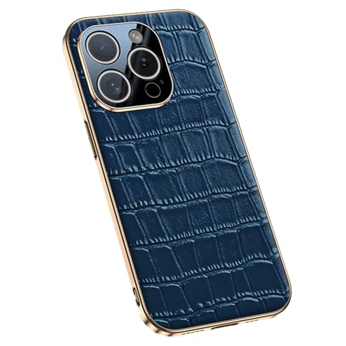 SNHVXLFW-Echtes Leder Hülle für iPhone 16 Pro Max/16 Pro/16 Plus/16, Ultradünne Galvanisierte Handyhülle Krokodil Luxus Geschäftlich Handytasche,Blau,16 Pro Max SNHVXLFW-Echtes Leder Hülle für iPhone 16 Pro Max/16 Pro/16 Plus/16, Ultradünne Galvanisierte Handyhülle Krokodil Luxus Geschäftlich Handytasche,Blau,16 Pro Max von SNHVXLFW