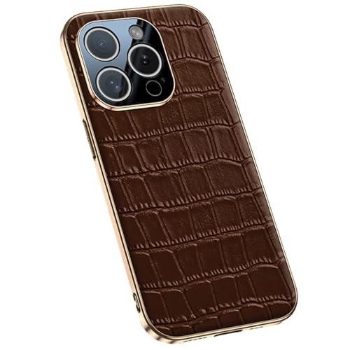 SNHVXLFW-Echtes Leder Hülle für iPhone 16 Pro Max/16 Pro/16 Plus/16, Ultradünne Galvanisierte Handyhülle Krokodil Luxus Geschäftlich Handytasche,Braun,16 Pro Max SNHVXLFW-Echtes Leder Hülle für iPhone 16 Pro Max/16 Pro/16 Plus/16, Ultradünne Galvanisierte Handyhülle Krokodil Luxus Geschäftlich Handytasche,Braun,16 Pro Max von SNHVXLFW
