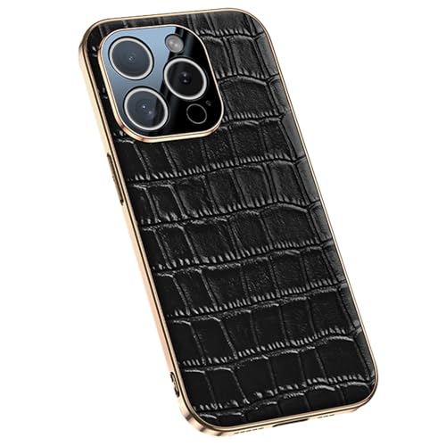 SNHVXLFW-Echtes Leder Hülle für iPhone 16 Pro Max/16 Pro/16 Plus/16, Ultradünne Galvanisierte Handyhülle Krokodil Luxus Geschäftlich Handytasche,Schwarz,16 Pro Max SNHVXLFW-Echtes Leder Hülle für iPhone 16 Pro Max/16 Pro/16 Plus/16, Ultradünne Galvanisierte Handyhülle Krokodil Luxus Geschäftlich Handytasche,Schwarz,16 Pro Max von SNHVXLFW