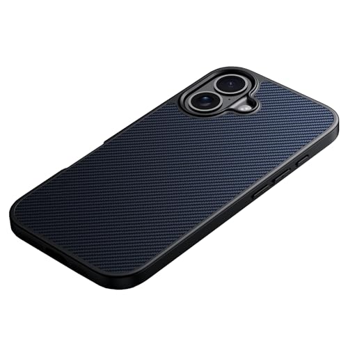 SNHVXLFW-Hülle für iPhone 16 Pro Max/16 Pro/16 Plus/16, Echtes Kohlefaser Handytasche Stoßfeste Ultradünne Magnetische Schutzhülle,Blau,16 ProMax SNHVXLFW-Hülle für iPhone 16 Pro Max/16 Pro/16 Plus/16, Echtes Kohlefaser Handytasche Stoßfeste Ultradünne Magnetische Schutzhülle,Blau,16 ProMax von SNHVXLFW