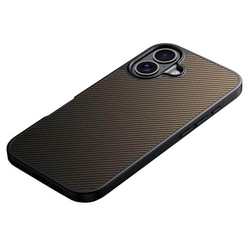 SNHVXLFW-Hülle für iPhone 16 Pro Max/16 Pro/16 Plus/16, Echtes Kohlefaser Handytasche Stoßfeste Ultradünne Magnetische Schutzhülle,Gold,16 ProMax SNHVXLFW-Hülle für iPhone 16 Pro Max/16 Pro/16 Plus/16, Echtes Kohlefaser Handytasche Stoßfeste Ultradünne Magnetische Schutzhülle,Gold,16 ProMax von SNHVXLFW