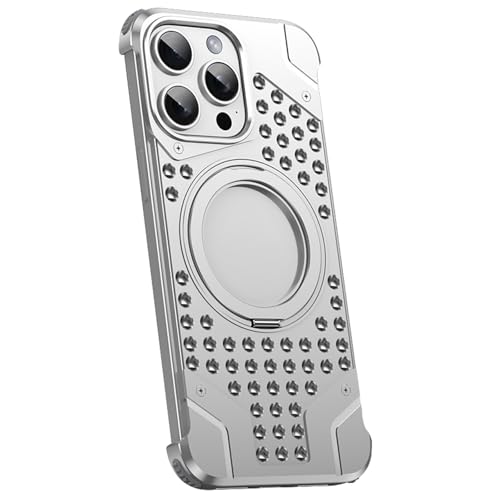 SNHVXLFW-Metall Hülle für iPhone 16 Pro Max/16 Pro/16 Plus/16, Rahmenlos Handyhülle mit Magnetische Ständer Wärmeableitung Aluminiumlegierung Handytasche,Silber,16 Pro Max SNHVXLFW-Metall Hülle für iPhone 16 Pro Max/16 Pro/16 Plus/16, Rahmenlos Handyhülle mit Magnetische Ständer Wärmeableitung Aluminiumlegierung Handytasche,Silber,16 Pro Max von SNHVXLFW