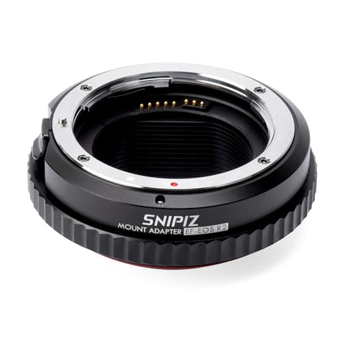 SNIPIZ EF-EOS R2 Objektivadapter, EF/EF-S Objektiv auf RF Mount Kamera Autofokus Konverter Ring Kompatibel mit Canon EF/EF-S-Objektiv auf EOS R, RP, R3, R5, R6, R6II, R7, R8, R10, R50, R100 Kameras von SNIPIZ