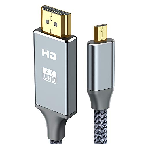 4K Micro HDMI Kabel 1m,Snowkids Micro HDMI auf HDMI Kabel mit Ethernet,4K UltraHD,3D,Full HD,1080p,HDR,ARC,Highspeed HDMI D auf HDMI A kompatibel für HDMI Standard 2.0a/b,2.0,1.4a (1m) von SNOWKIDS