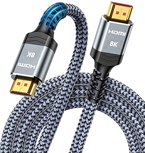 HDMI Kabel 8K@60HZ 5M, Snowkids HDMI 2.1 Kabel 48Gbit/s 4K@120HZ 7680P Dolby Vision, DTS: X, HDCP 2.2 und 2.3, HDR 10, eARC, HDR, kompatibler PS5 HDTV Projektor PC Monitor PS4 von SNOWKIDS