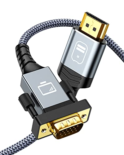 SNOWKIDS 3M HDMI auf VGA Kabel HDMI zu VGA Kabel Vergoldet &Aluminiumschale Konverter Nylon geflochten 1080P @60Hz Kompatibel für Computer, Desktop, Laptop, PC, Monitor, Projektor, HDTV von SNOWKIDS