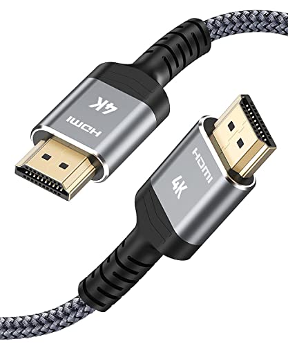 SNOWKIDS 4K60Hz HDMI Kabel 3Meter, HDMI Vergoldete Anschlüsse Nylon Geflochtenes Kabel mit Ethernet/Audio Rückkanal, Kompatibles 4K 2160p,1080p, 3D-Grau von SNOWKIDS