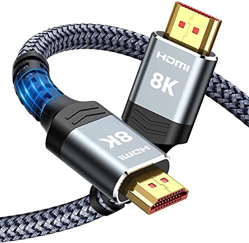 SNOWKIDS HDMI Kabel 0.5M Kurz 8K, 2.1 48Gbps 8K@60Hz HDMI 2.1 Kabel Nylon Geflochtenes 4K@120Hz 7680P, DTS:X, HDCP 2.2 & 2.3, HDR 10, eARC, Dynamisches HDR, Kompatibel mit Projektor Monitor PS5/4/3 von SNOWKIDS