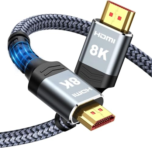 SNOWKIDS HDMI Kabel 8K@60HZ 2M, HDMI 2.1 Kabel 48Gbit/s 4K@120HZ 7680P Dolby Vision, DTS: X, HDCP 2.2 und 2.3, HDR 10, eARC, HDR, kompatibler PS5 HDTV Projektor PC Monitor PS4 von SNOWKIDS