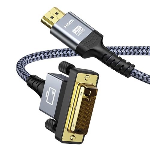 SNOWKIDS HDMI auf DVI Adapter Kabel 1.8m, Adapterkabel (Neuester Standard) mit 1080P Highspeed Full HD 24+1 bidirektional Konverter unterstützt 3D,DVI D auf HDMI von SNOWKIDS