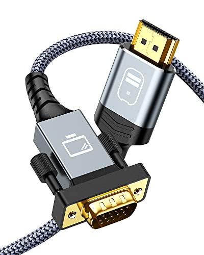 SNOWKIDS HDMI auf VGA Kabel 1M HDMI zu VGA Kabel Vergoldet &Aluminiumschale Konverter Nylon geflochten 1080P @60Hz Kompatibel für Computer, Desktop, Laptop, PC, Monitor, Projektor, HDTV von SNOWKIDS