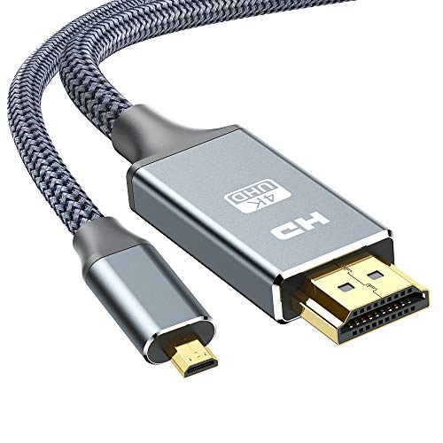 SNOWKIDS Micro HDMI Kable 1.8m, Type Micro HDMI auf HDMI Kabel mit Ethernet,4K Ultra HD,3D,Full HD,1080p,HDR,ARC,Highspeed HDMI D auf HDMI A Kabel 2meters kompatibel mit HDMI standard 2.0a/b,2.0,1.4a von SNOWKIDS