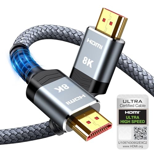 Snowkids 10K 8K HDMI Kabel 2M Zertifiziert, HDMI 2.1 Kabel Ultra-HD 8K@60Hz 4K@120Hz eARC HDR10 HDCP 2.2/2.3 Dolby 3D, kompatibel mit PS5/4 HDTV X-Box Snowkids 10K 8K HDMI Kabel 2M Zertifiziert, HDMI 2.1 Kabel Ultra-HD 8K@60Hz 4K@120Hz eARC HDR10 HDCP 2.2/2.3 Dolby 3D, kompatibel mit PS5/4 HDTV X-Box von SNOWKIDS