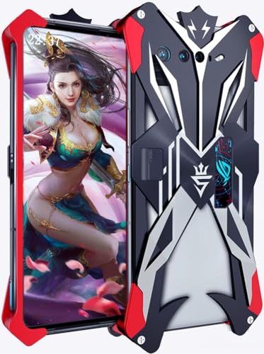 SNOWtreeAA Handyhülle für ASUS ROG Phone 7 Ultimate 5G. Steampunk/Telefonhülle/Handytasche mit abstrakter Kunst und Aluminium-Kohlefaser-Material in Schwarz von SNOWtreeAA