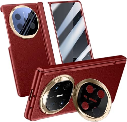 SNOWtreeAA Hülle Kompatibel mit Huawei Mate X6. Geeignet für Mate X 6 Faltdisplay Handyhülle. Tasche, Handycase mit Ständer und Scharnier -Rot von SNOWtreeAA