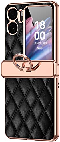 SNOWtreeAA Hülle Kompatibel mit Oppo Find N2 Flip 5G. Geeignet für Oppo Find N 2 Flip Faltdisplay Handyhülle. Handyhülle mit Ständer und Scharnier -Schwarz von SNOWtreeAA