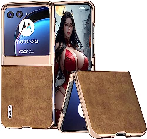 SNOWtreeAA Premium Ledertasche für Motorola Razr 40 Ultra. Tragbare Bruchsichere Telefon Fall für Moto RAZR+ 2023 Hülle/Handyhülle von SNOWtreeAA