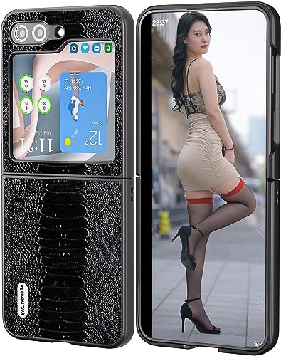 SNOWtreeAA Premium Ledertasche für Samsung Galaxy Z Flip 5. Tragbare Bruchsichere Telefon Fall für Samsung Z Flip5 Hülle/Handyhülle von SNOWtreeAA