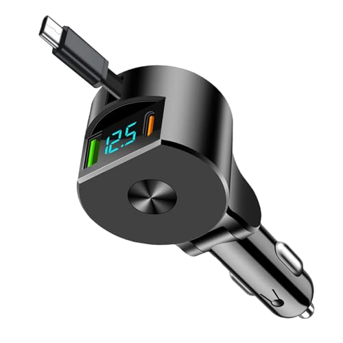 SNZ 3 in 1 Zigarettenanzünder USB C 60W Einziehbares Auto Ladegerät, Travel Essentials für Auto Reise Gadgets, Auto Zubehör Innenraum für iPhone 16 15 14 13 Pro Max Plus Galaxy S25 S24 S23 von SNZ