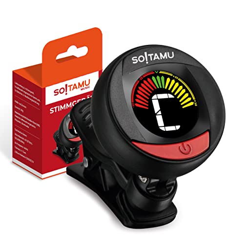 SO!TAMU | Profi Clip-on Stimmgerät für alle Instrumente - Tuner & Stimmgerät Gitarre, Bass, Violine, Ukulele − Chromatisches Stimmgerät − Inkl. Batterie & autom. Energiesparmodus von SO!TAMU