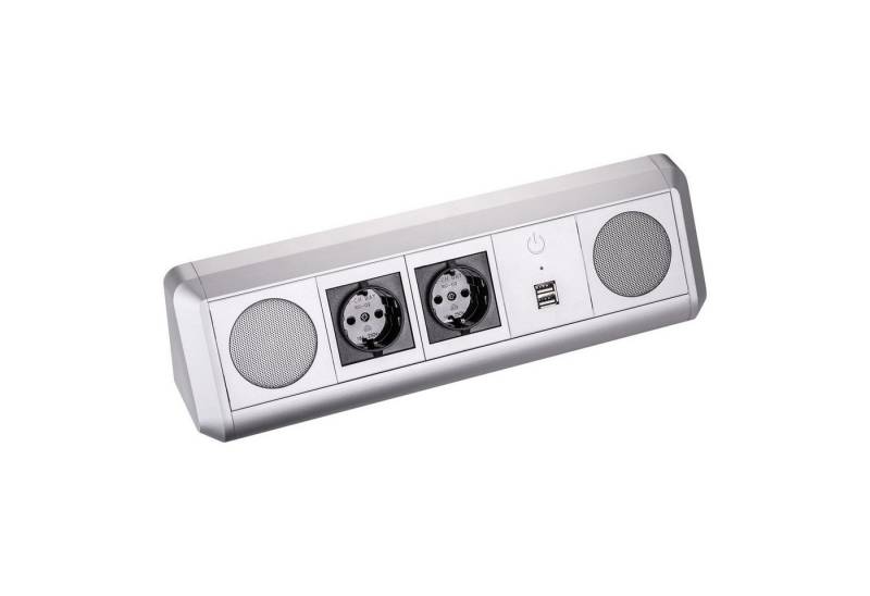 SO-TECH® Stereo Bluetooth Lautsprecher TOBO Soundbox Bluetooth-Speaker (mit 2 Schuko Steckdosen und zwei USB Ports) von SO-TECH®