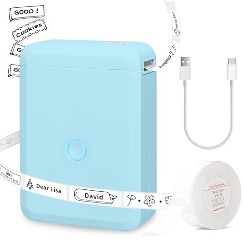 SOARFLY Etikettendrucker Selbstklebend, D110 Etikettendrucker, Mini Bluetooth Etikettiergerät, Tragbarer Thermo Beschriftungsgerät, Label Printer mit iOS Android, FüR Zuhause BüRo Schule - Blau SOARFLY Etikettendrucker Selbstklebend, D110 Etikettendrucker, Mini Bluetooth Etikettiergerät, Tragbarer Thermo Beschriftungsgerät, Label Printer mit iOS Android, FüR Zuhause BüRo Schule - Blau von SOARFLY