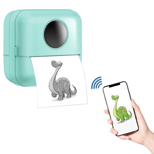 Mini Drucker, mini printer, Mini drucker für Smartphone, Taschendrucker, fotodrucker für Smartphone, Sticker Drucker, Thermo Fotodrucker für Journal, Reisen Logo, Notizen, Journal, Liste, Memo - Grün von SOARFLY