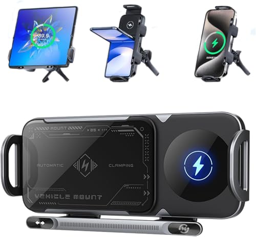 vakuum magnetische handyhalterung auto,2025 High Intelligent Mobile Phone/pad Holder, Kabelloses Autoladegerät Handyhalterung, 2 In 1 Automatisch Drehbar Tablet Halterung Auto,Universelle Automatisch von SOCLING